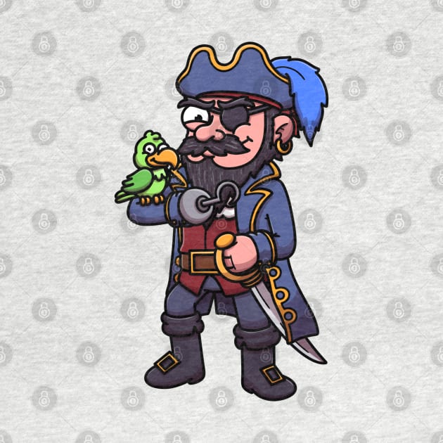 Pirate With Parrot by TheMaskedTooner